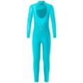 thumbnail image 2 of Choomomo Combinaison de Danse Ballet à Manches Longues avec Strass pour Filles, Bleu Lac 8, 2 of 7