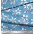 thumbnail image 3 of Soimoi Blue Rayon Fabric Dot & Floral Decor Fabric Printed BTY 42 Inch Wide, 3 of 3