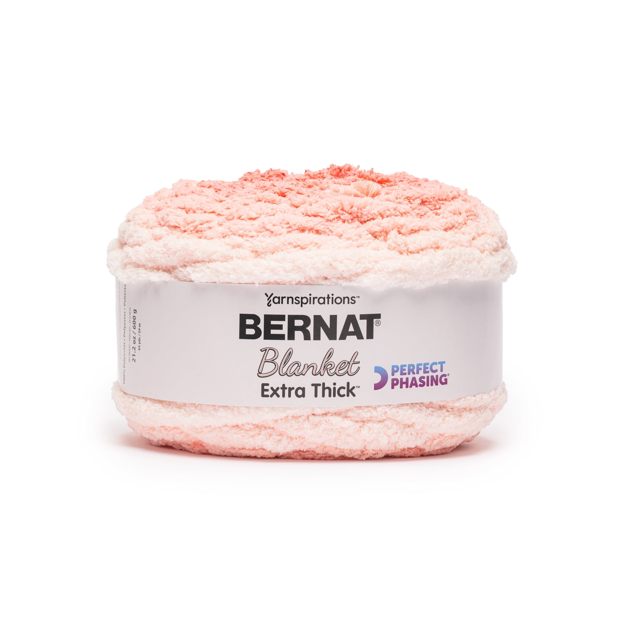 Laine jumbo en polyester Bernat® Blanket Exthick Perfect Phasing™ n° 7, corail, 600 g (21,2 oz), 60 m (65 yards)