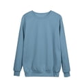 thumbnail image 4 of Yuyuzo Hauts d'Automne pour Femmes Chandails à Col Rond Manches Longues Chandail Uni à Enfiler T-Shirts Coupe Ample, 4 of 4