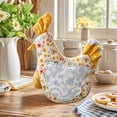 thumbnail image 2 of Handmade Hen Shaped Oven Mitt and Pot Holder Set Quilted Heat Resistant Kitchen Gloves for Baking Cooking and Farmhouse Kitchen Decor, 2 of 6