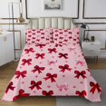 thumbnail image 1 of Erosebridal Kids Red Ribbon Coverlet Set Queen, Cute Bow Bedding Set, Cartoon Bow-tie Decor, 3pcs, 1 of 5