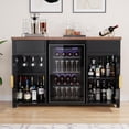 thumbnail image 5 of GDLF Grande Armoire de Bar à Café avec Espace pour Réfrigérateur, Mini Armoire-Frigo avec Rangement pour Vin, Buffet Bahut pour la Maison, Design Moderne Cannelé,53.2 Pouces L, 5 of 5