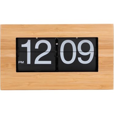 Horloge de Bureau à Retournement Automatique, Horloge de Table Numérique Vintage Décorative Polyvalente à Retournement, Affichage Clair, Soulagement du Stress, Design Simple pour Salon (Fond Blanc), Noir