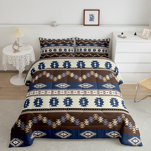 Erosebridal Retro Aztec Comforter Sets Full Size, Western Boho Comforters & Duvets, Mandala Style Room Decor , 3 Pieces