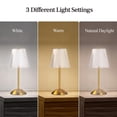 thumbnail image 4 of Bell + Howell Lampe de Table Aurora Petite Sans Fil Tactile DEL Rechargeable pour Table de Chevet Bureau Table de Nuit Base Dorée, 4 of 7