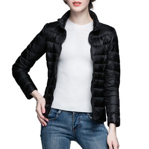 Baberdicy Cardigan Sweaters pour les femmes Légère Veste de Down mince et légère Manteau Casual Manteaux Slim Vestes de Down Femmes & Parkas Noir