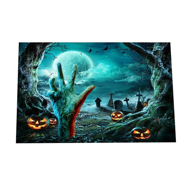 Yhmxh Bathroom Rugs,Rugs for Living Room,Area Rug Halloween Floor Mat with Terrifying Theme,Skull and Print Decoration,Entrance Door Floor Mat,Entrance Door Carpet Entrance Door Dust Carpet