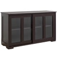 thumbnail image 1 of HOMCOM Buffet de Cuisine Armoire de Rangement Empilable avec Porte Coulissante en Verre, 1 of 10