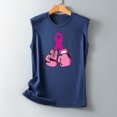 thumbnail image 4 of TIMIFIS Breast Cancer Ribbon Women's Racerback Tank Casual Sleeveless Printed Ladies Round Neck Blouses Tops T-Shirt - Fall/Winter, 4 of 5