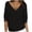 Black, variant on biudgviw Womens Plus Size Tops Loose 3/4 Sleeve Pullover Sweaters Oversized Soft V Neck Casual Shirts Fashion Clothing