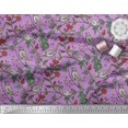 thumbnail image 2 of Soimoi Velvet Fabric Bird & Leaf Bird Decor Fabric Printed Yard 58 Inch Wide, 2 of 3