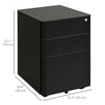 thumbnail image 3 of Vinsetto Armoire à 3 Tiroirs avec Roues, Coffre de Rangement de Bureau Verrouillable, 3 of 10