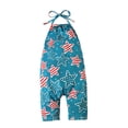 thumbnail image 2 of EGNMCR Girls' Jumpsuits & Rompers Girls Children's Summer Independence Day Romper Sling Sleeveless Backless Short Jumpsuit Kid Rompers, 2 of 9