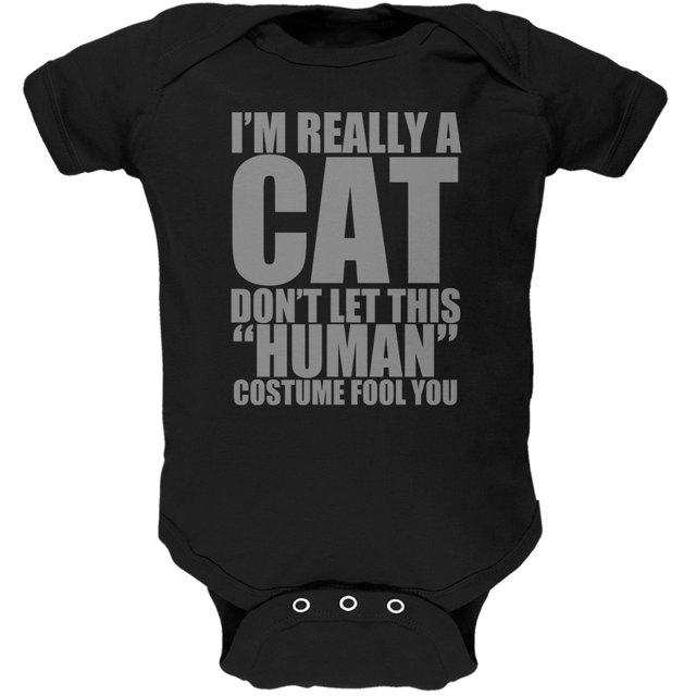 Costume de Chat Humain Halloween Noir Doux pour Bébé une Pièce