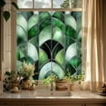thumbnail image 4 of Elegant Green Fan Shaped Glass Window Film Static Cling Privacy Decal For Home Interior Doors Bathrooms And Kitchen, 4 of 4