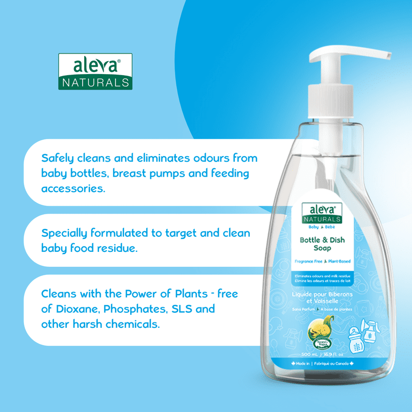 Aleva Naturals Bottle & Dish Liquid, Fragrance Free - 500ml