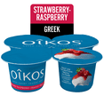 thumbnail image 1 of Oikos Greek Yogurt, Strawberry-Raspberry, 4x100g, 1 of 7