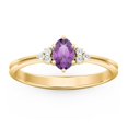 thumbnail image 2 of Birthstone Oval Ring with Shoulder Accents - Amethyst (February), 2 of 5