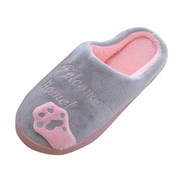 Penkiiy Pantoufles Chat pour Femmes/hommes, Pantoufles Chat Mignonnes pour la Maison, Pantoufles Antidérapantes en Peluche Chaton, Pantoufles Animales, Pantoufles Mignonnes pour la Maison, Cadeaux Chat pour Amateur de Chats/Pâques/Noël Pantoufles 38-39 Gris