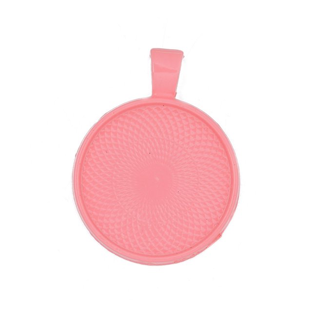 maskred 100pcs Base Pendant Tray Round Blank Self-Assembly Findings Crafts Necklace Pendants Accessory Fashion Colorful Yellow Pink