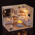 thumbnail image 4 of DIY Creative Love Fortress Wooden Assemble Building Model House with LED light Birthday Christmas Gift, 4 of 4