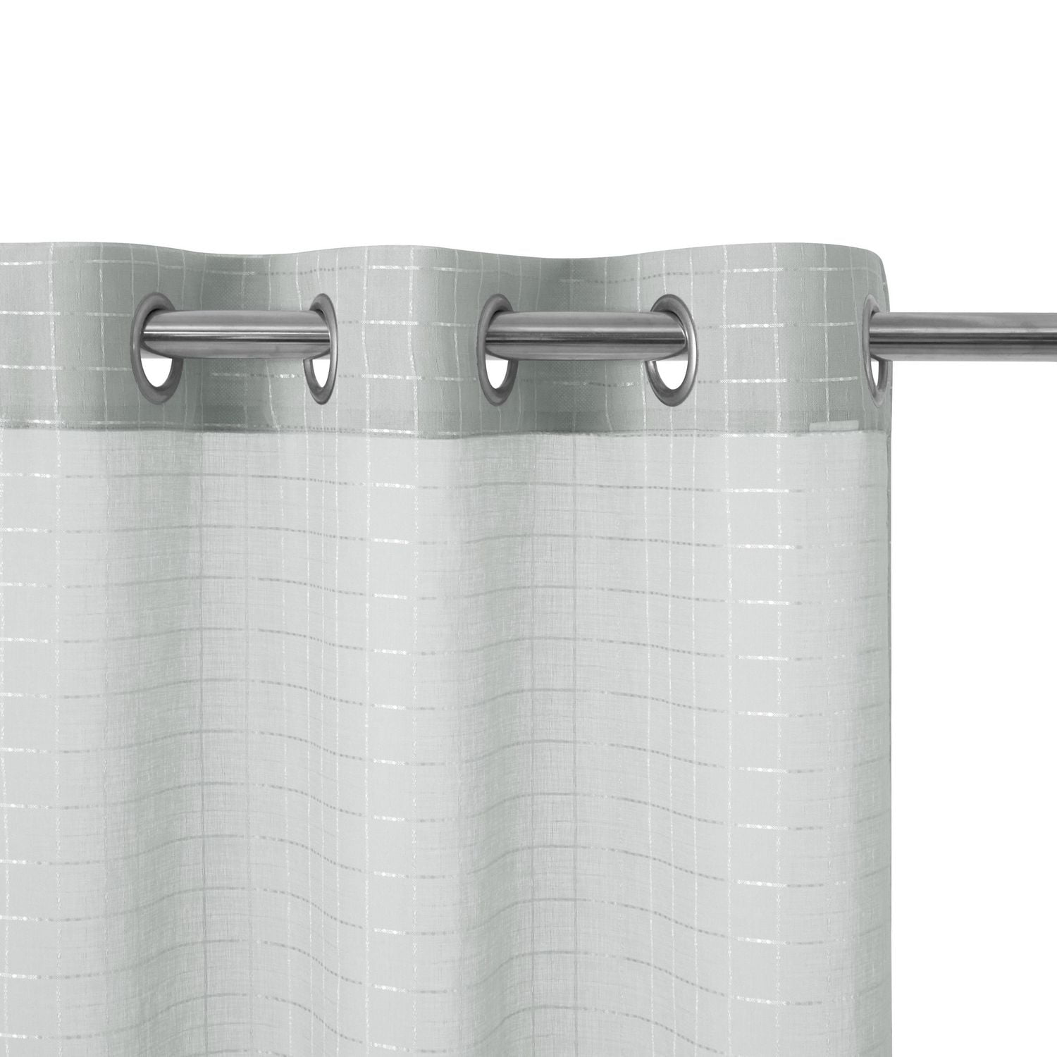 Ensemble de 2 panneaux de rideaux transparents Mainstays Windowpane, Blanc, 38" L x 84" H