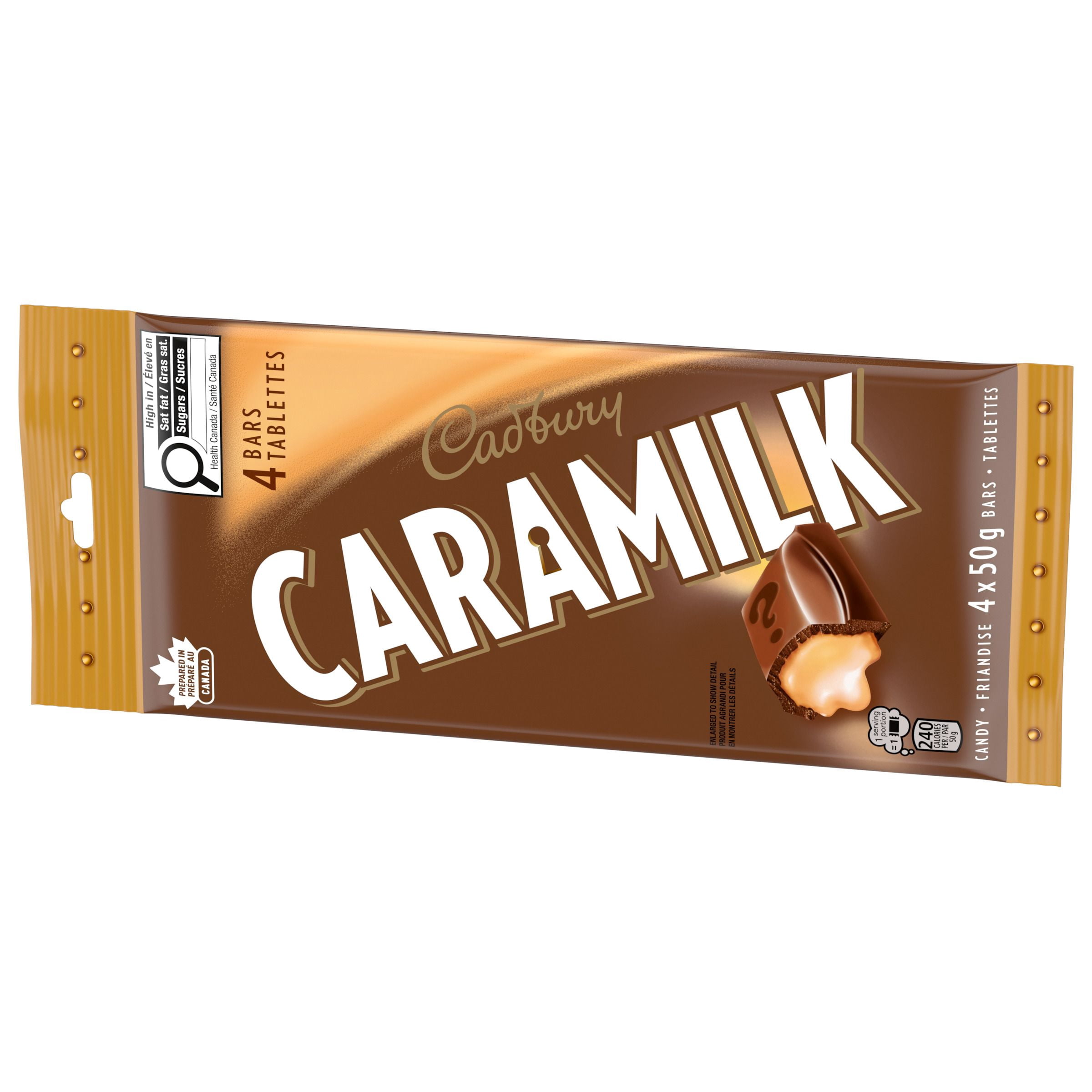 Cadbury Caramilk, Barres de Friandises Chocolatées, Emballage Multiple, Caramel, Lot de 4