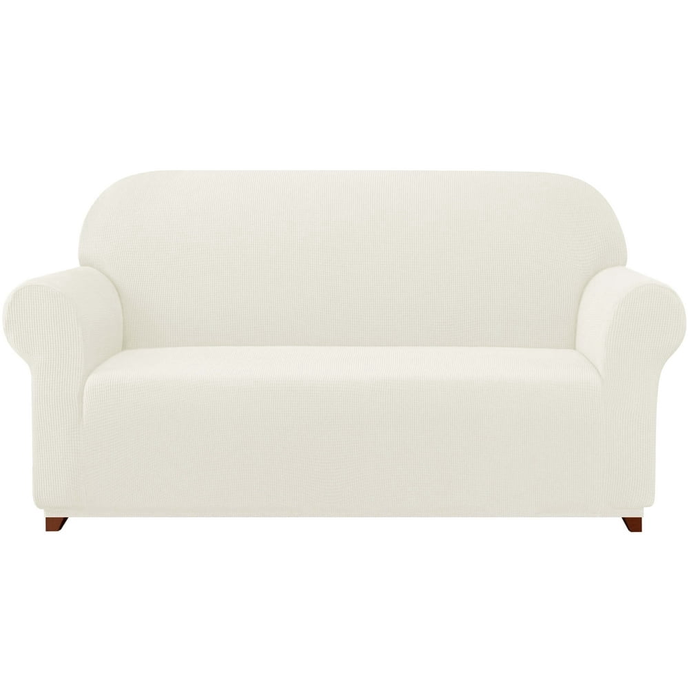 2024 Solid Print Polyester Loveseat Slipcover  Chocolate