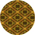thumbnail image 1 of Ahgly Company Tapis Rond Lavable en Machine Intérieur Transitionnel Rouge Brun, 5 Pieds Rond, 1 of 7