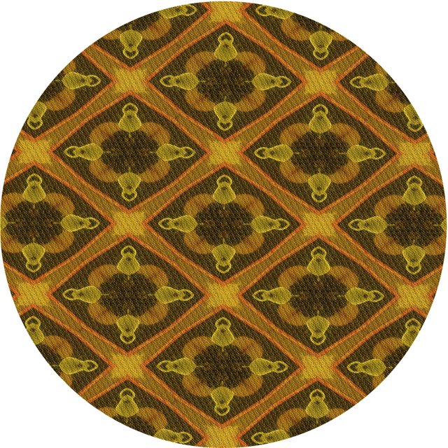 Ahgly Company Tapis Rond Lavable en Machine Intérieur Transitionnel Rouge Brun, 5 Pieds Rond