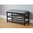 thumbnail image 1 of 2 Tier Shoe Bench, Padded Seat Metal Frame, Entryway Organizer, 1 of 6