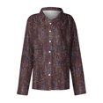 thumbnail image 4 of Wensltd Button Down Shirts for Women Dressy Floral Printed Long Sleeve Blouse, 4 of 4