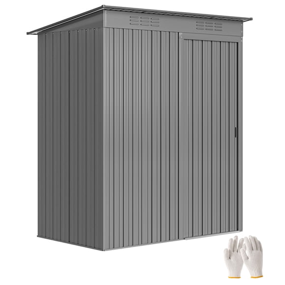Outsunny Remise de Rangement Extérieure 5,2 Pieds x 3,5 Pieds avec Évents, Gris Pâle