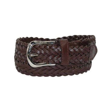CTM® Ceinture Habillée Tressée Ajustable en Cuir pour Garçons de 3/4 Po