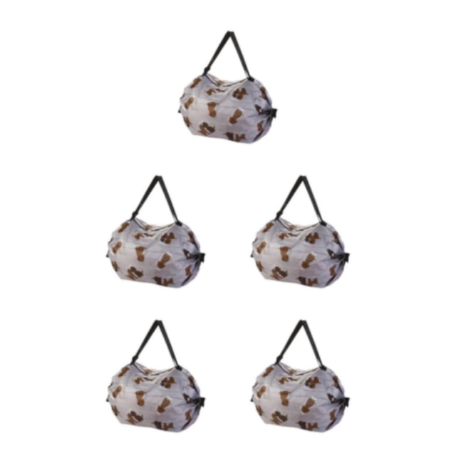 Baohd Waterproof Bag For Travel Adventures Reusable Shopping Bag For Travel Brown puppy 5Set