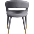 thumbnail image 2 of Meridian Furniture Destiny Grey Velvet Dining Chair, 2 of 5