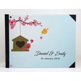 thumbnail image 3 of Darling Souvenir Blue Tree & Love Birds Cage Printed Wedding Guest Book Hardbound Cover Sign In Book Registry Scrapbook-9 x 12 Inches, 3 of 5