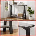 thumbnail image 2 of Farmhouse Narrow Console Table with Open Storage Shelf – Durable Metal Frame – V-Shaped Legs – Rustic Entryway Accent Table for Living Room, Hallway, Behind Sofa – 25 Years Grey, 2 of 7