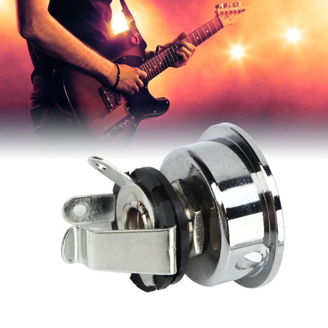 Guitar Jack Excellent Contact Ferme Connexion Métal Entrée Guitare Électrique Sortie Prise Socket Argent