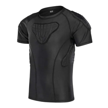 Youth Boys Padded Compression Shirt Protective Top Rib Chest Protector for Rugby Football Painball Baseball Basketball