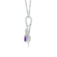 thumbnail image 2 of Angara Collier en Améthyste Naturelle - Pendentif Solitaire en Améthyste Ronde Nœud Infini en Platine pour Femmes, 2 of 8