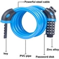 thumbnail image 2 of Bicycle Lock, Bicycle Chain Locks with 5 Digit Codes Resettable Combination Bicycle Cable Lock for Bicycle, Motorcycle, Door, Pushchair, BBQ, Luggage(Blue), 2 of 6