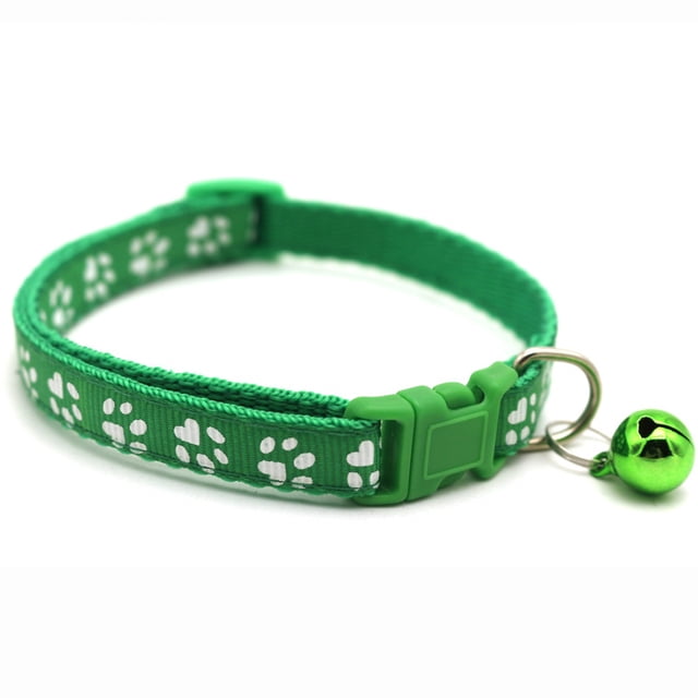 Collier pour Animaux Mignon Réfléchissant Boucle Réglable Confortable Collier pour Chien Chat avec Vert Foncé
