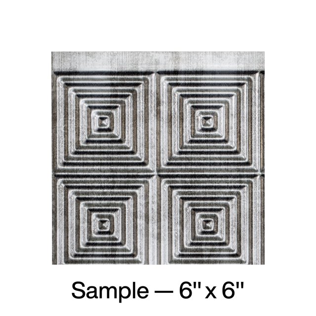 Fasade Vinyl Backsplash Panel Sample in Crosshatch Silver