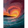 thumbnail image 1 of Qisvanset Ocean Wave Sunset Canvas Print 12x16 Inch Bedroom Decor, 1 of 8