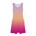 thumbnail image 4 of Ovzne Robes d'Été pour Femmes Robe d'Été Dégradée Sans Manches Col en V avec Poche Robe de Printemps en Liquidation, 4 of 6