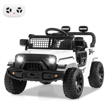 Costway 12V Kids Ride on Truck Car Battery Powered Electric Vehicle with Remote Control White
