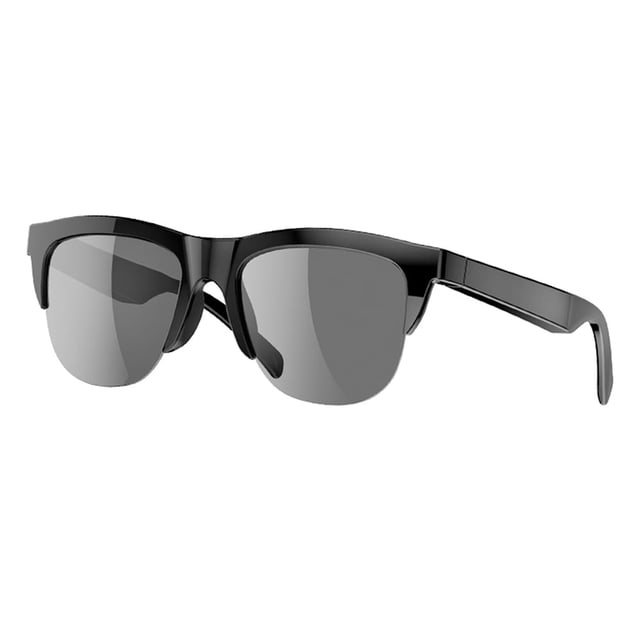 DEBGFS Smart Glasses,Wireless Bluetooth,IPX7 Waterproof,Bone Conduction Sound (Music&Call) for All Smart Devices - Polarized Lens Sunglasses,Black