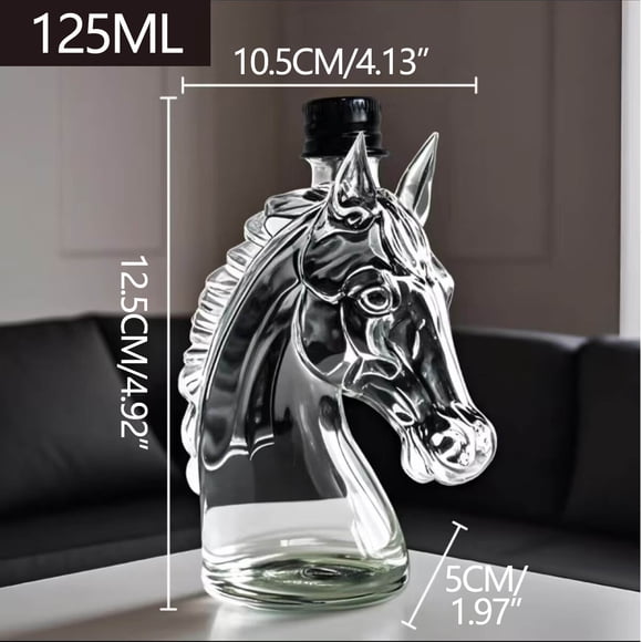 Carafe à Whisky en Verre Borosilicaté à Tête de Cheval, Déco Élégante pour Bar à la Maison pour Ranger et Servir du Vin Ou des Spiritueux